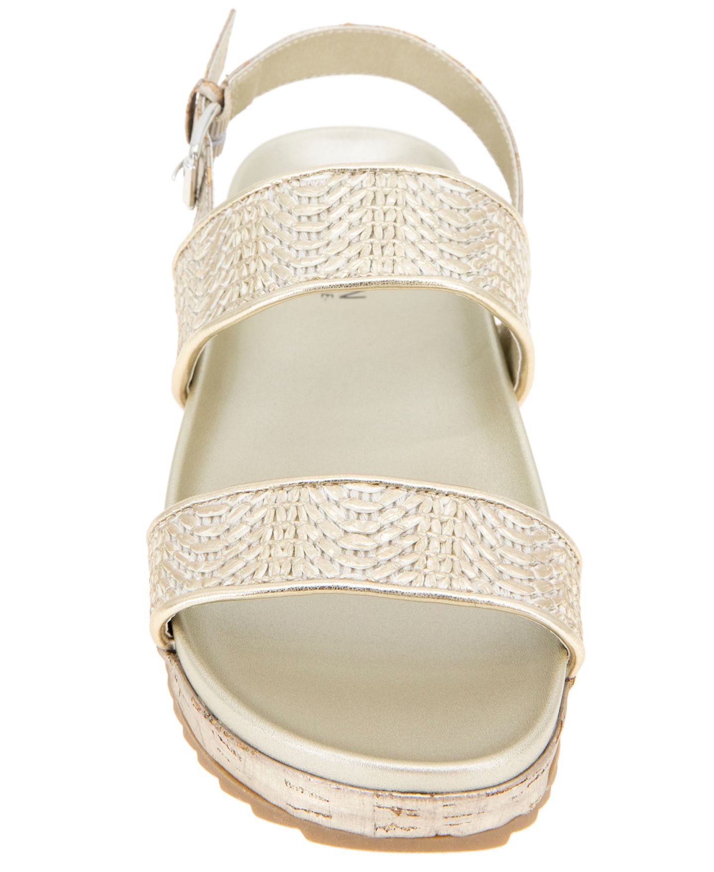 Женские сандалии Kenneth Cole Reaction Debra2 Wedge, цвет: Натуральный / Золотой — фото 5