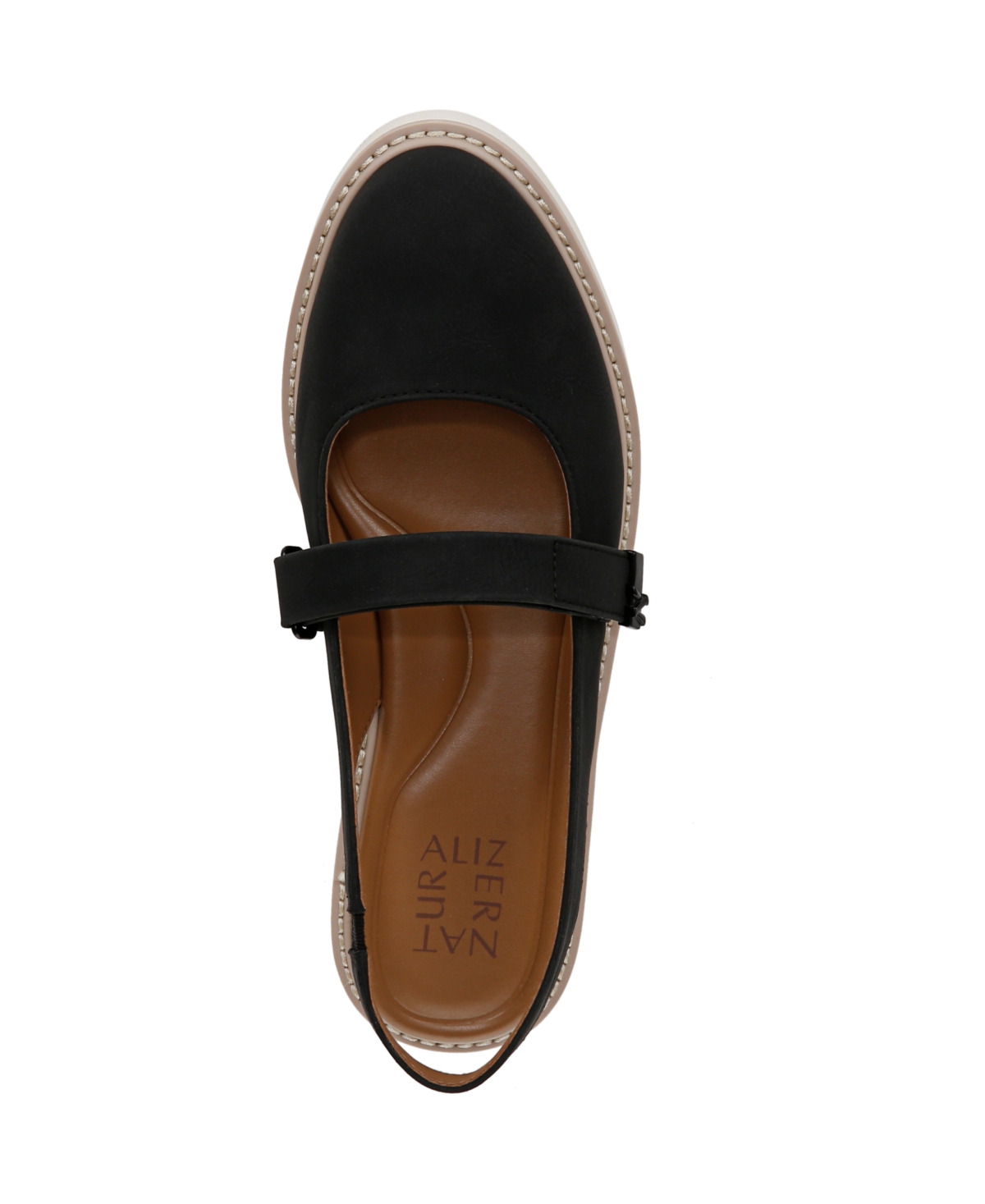 Naturalizer Women's Edison Mary Jane Platform Slingbacks In Black Faux Nubuck