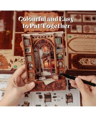 Book Nook Kit - DIY Miniature House Kit for Adults, Teens and Beginners, Dollhouse Booknook Tiny House Library Model Build Bookshelf Decor, Gifts for Family, Friends (Bookshop Memories