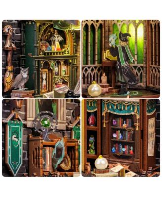 Book Nook Kit - DIY Dollhouse Miniature House Kit Booknook for Adults and Teens, Tiny Magic House Bookshelf Insert Room Decor Model Build Gifts for Friends and Family (Darkness Common Room