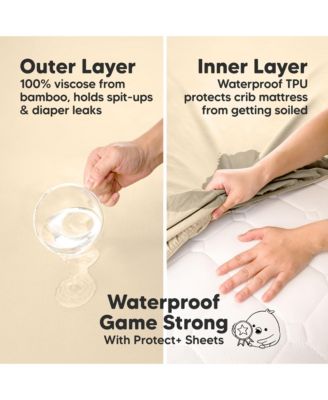 2pk Isla Waterproof Mini Crib Sheets for Boy, Girl, Soft Pack and Play Sheets for Graco Pack and Play Mattress