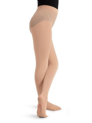 Capezio Girls Ultra Soft Self Knit Waistband Transition Tight - Porcelain 17$