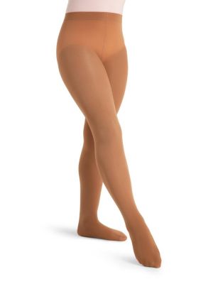 Capezio Girls Ultra Soft Self Knit Waistband Transition Tight - Toasted almond 17$