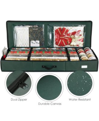 Wrapping Paper Storage Container - Christmas Storage Bag with Interior Pockets - Gift Wrapping Organizer Storage Fits Up to 22 Rolls of 40" - Tear Proof  Wrapping Paper Organizer