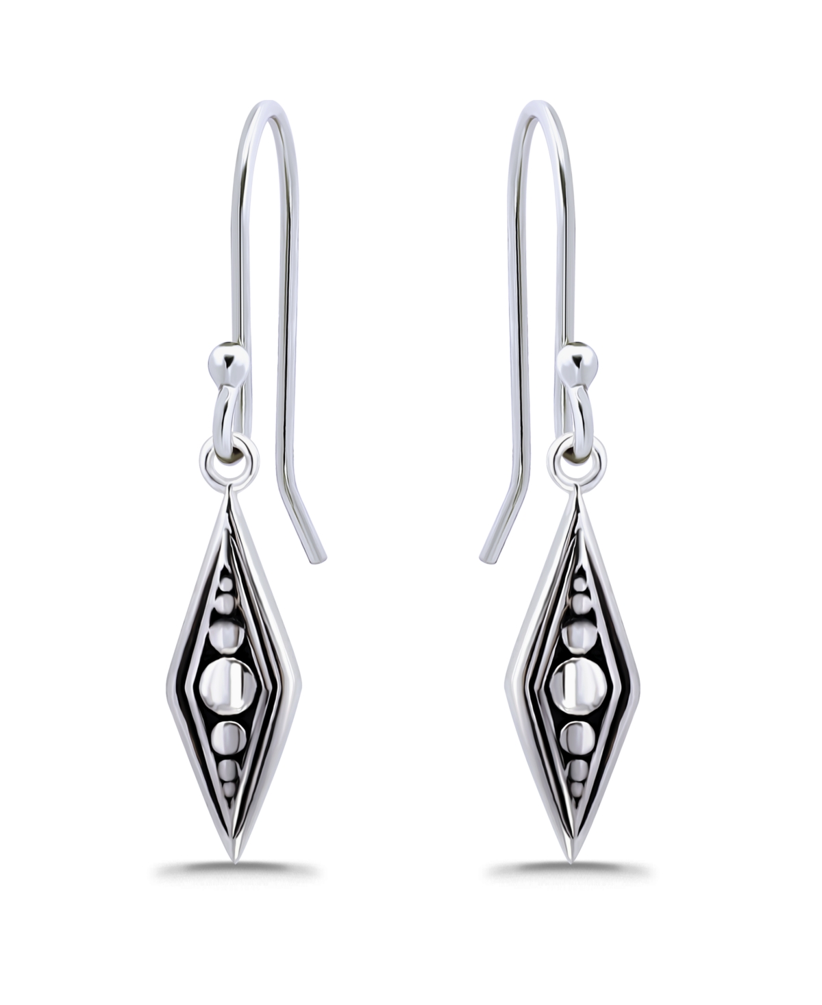Macy's Oxidized Diamond Shape Drop Earrings In Silver
