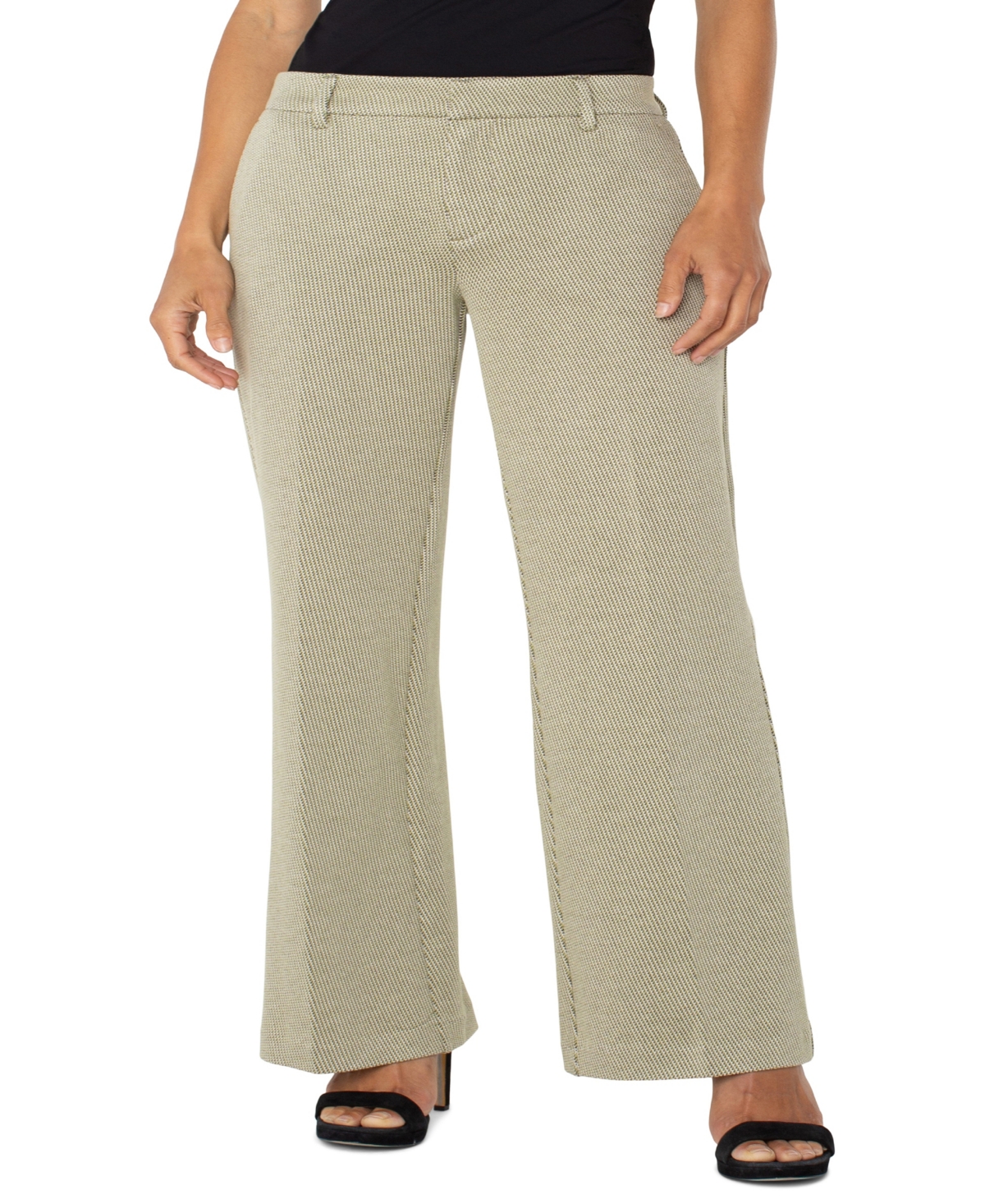 Liverpool Los Angeles Kelsey Wide Leg Knit Pants In Gray