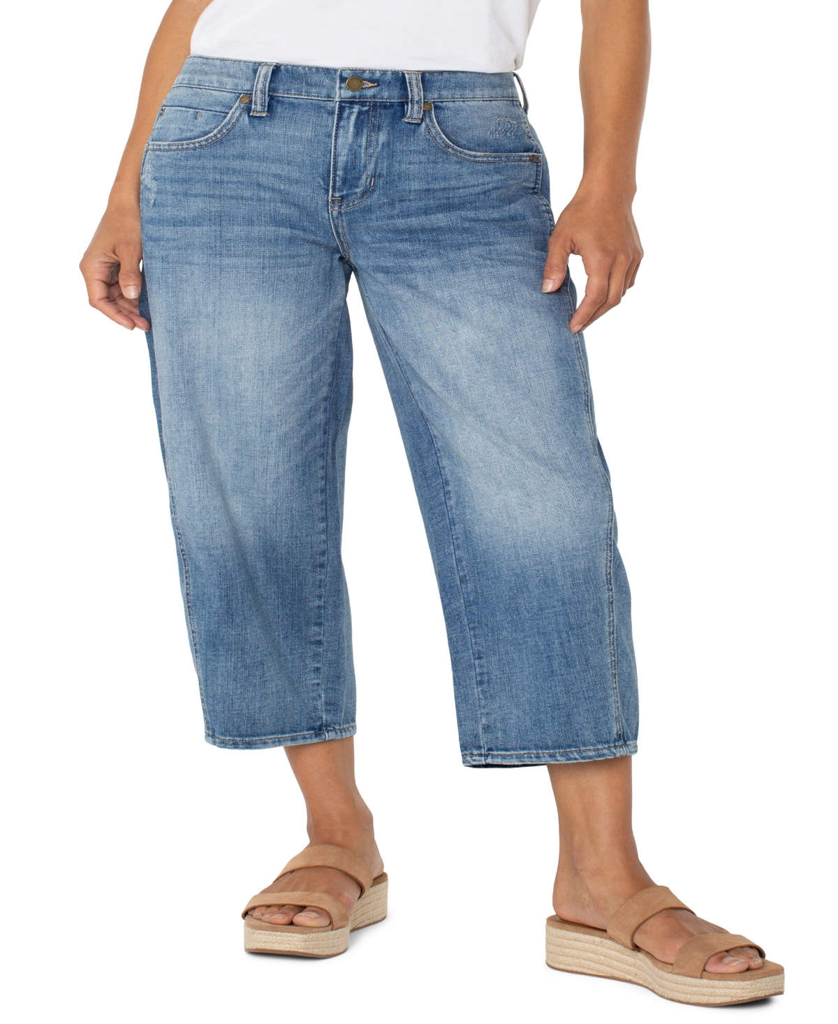 Shop Liverpool Los Angeles Women's Mid Rise Barrel Jeans In Isla Vista