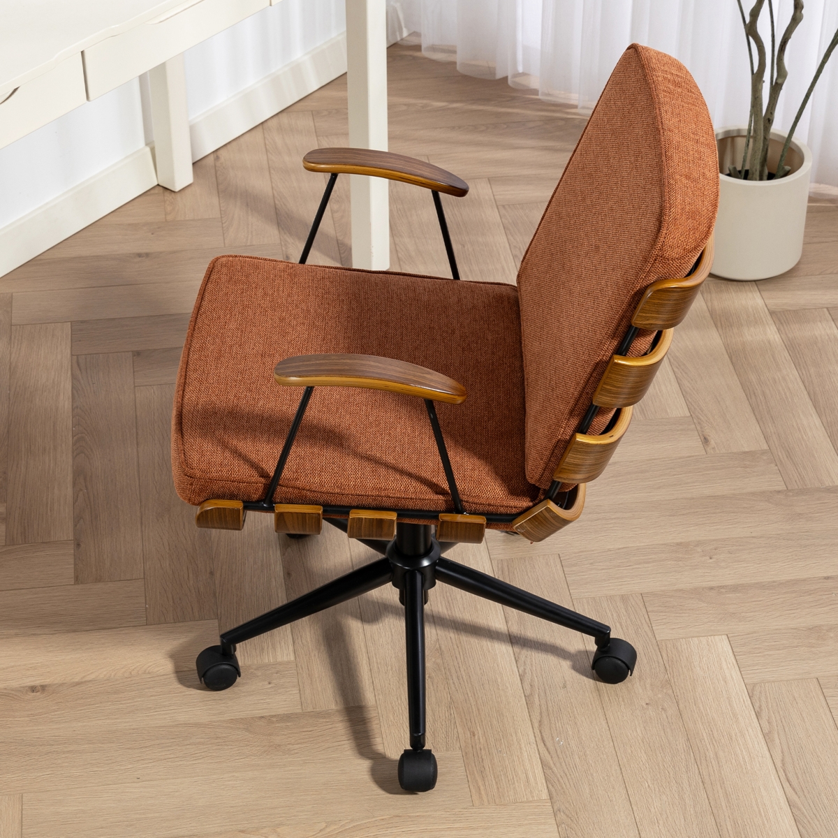 Dyhome Dining Chairs Set of 2, Upholstered Modern Dining Room Chairs, Tufted Sherpa Boucle Kitchen Chairs, Mid Century Dining Chair with White Metal L