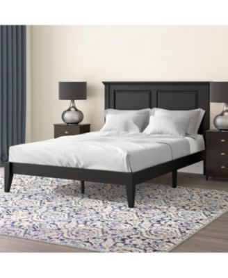 Sturdy Traditional Bed Frame with Headboard – Platform Design with Wood Slats for Bedroom Decor