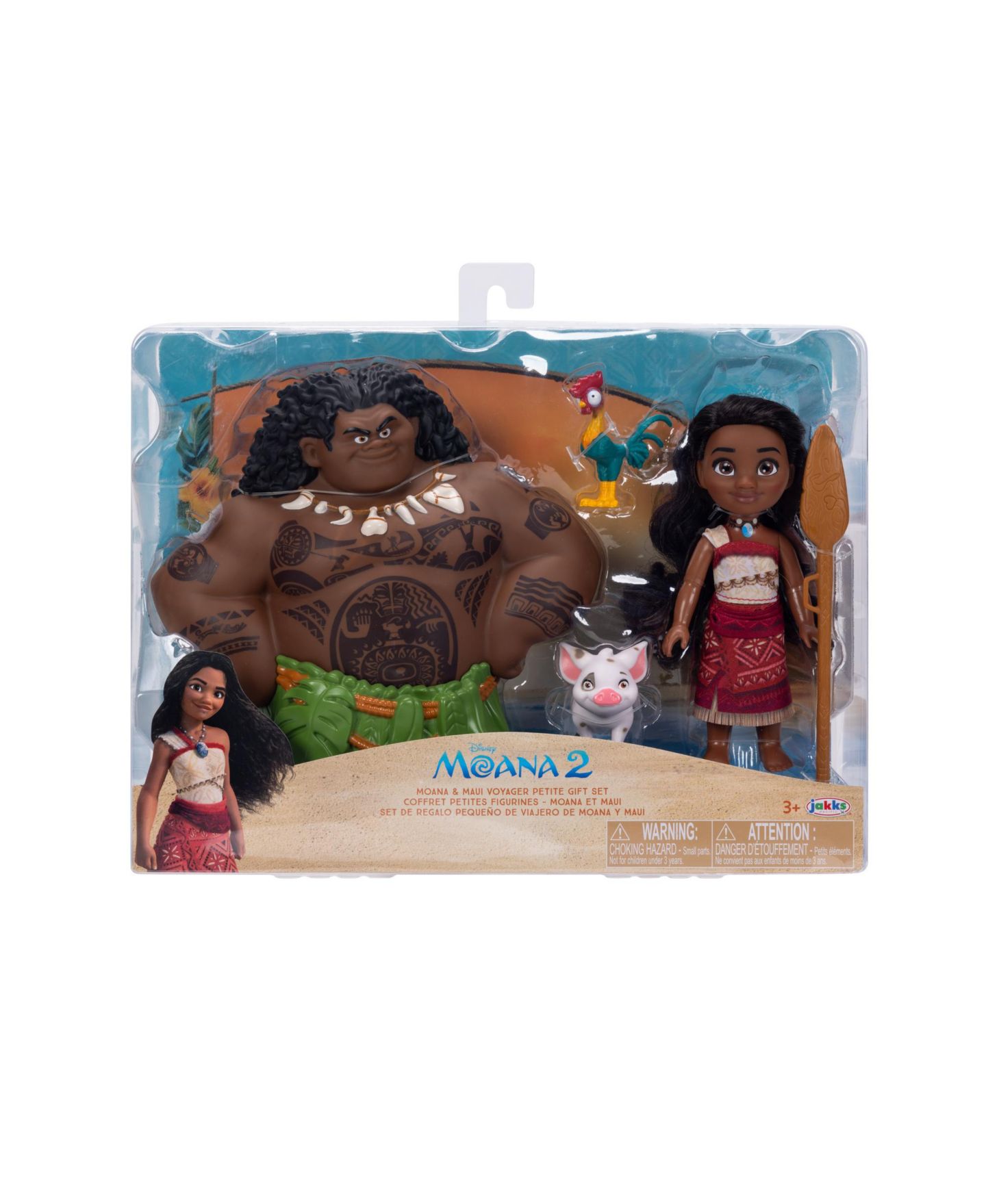 Детские куклы Disney Princess Moana & Maui Mini Dolls & Playsets, 5-Piece Set, от 3 лет — фото 1