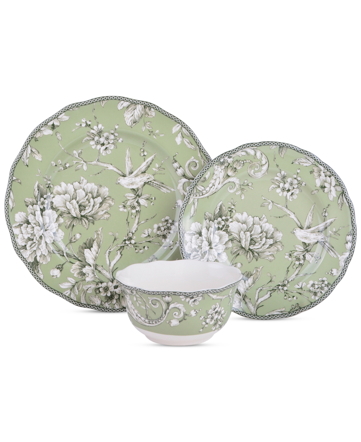 222 Fifth Adelaide Porcelain 12 Pc. Dinnerware Set, Service for 4