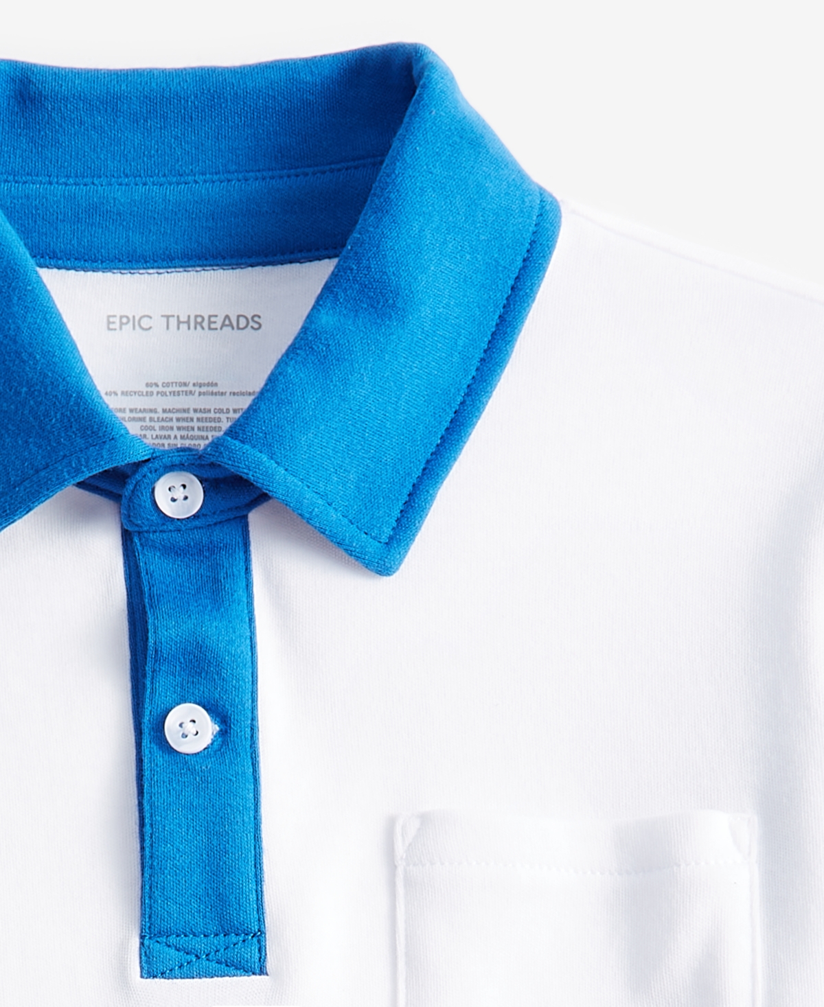 Macy's Epic Threads Little Boys Colorblocked Polo, Exclusively At  In Bright Whi