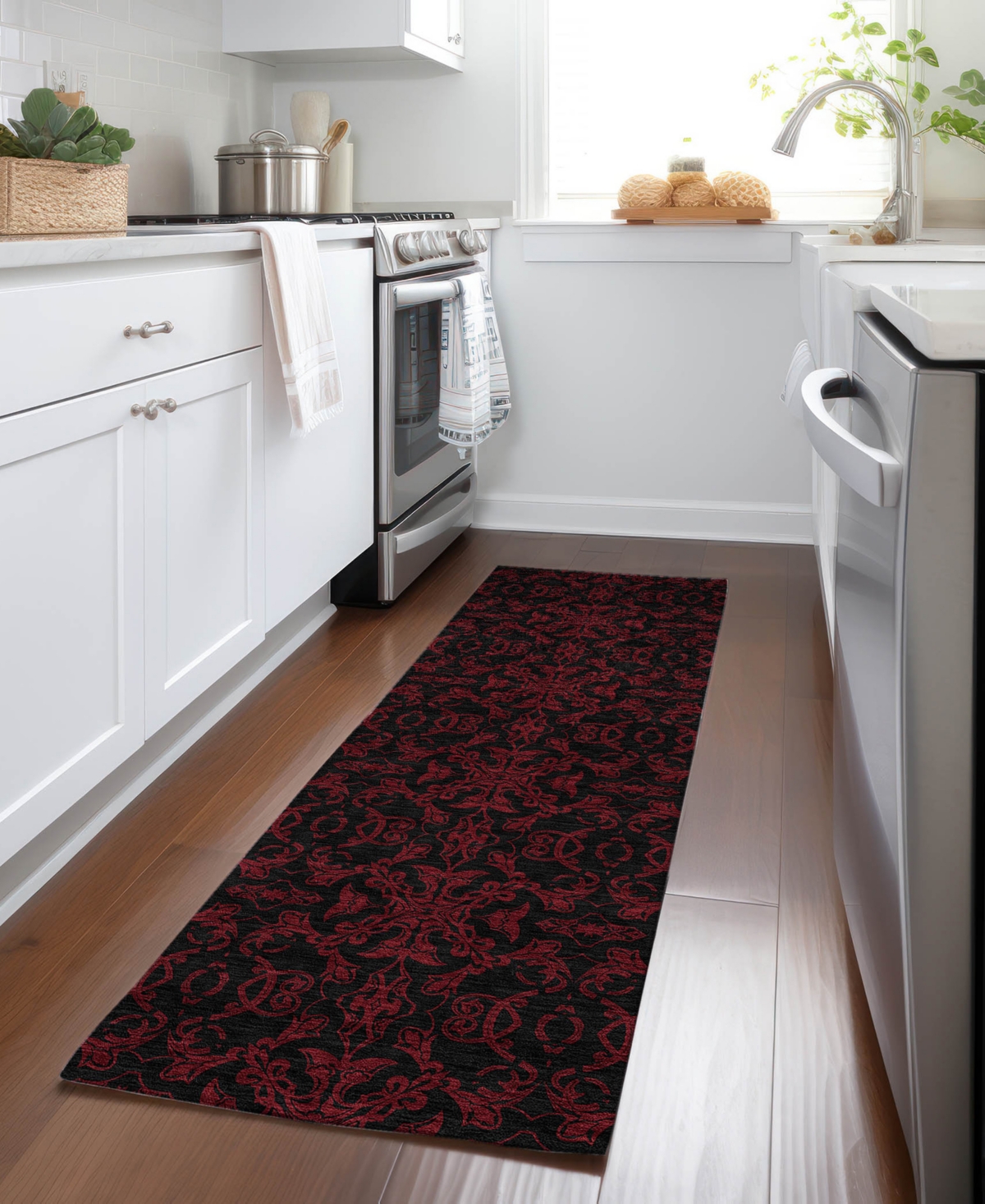 Addison Chantille Acn785 2'3''x7'6'' Runner Area Rug In Red