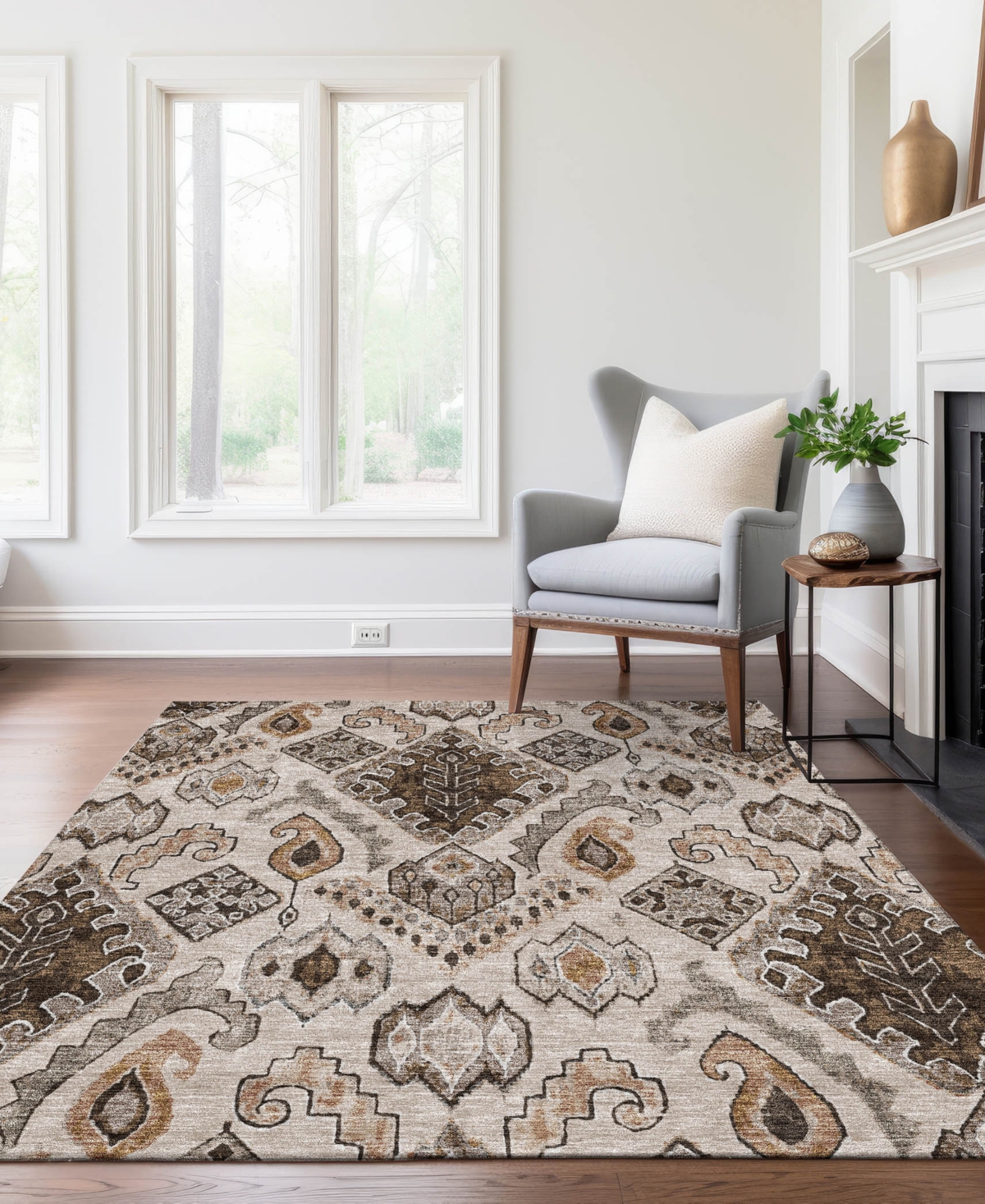 Addison Chantille Machine Washable Acn775 2'6''x3'10'' Area Rug In Brown
