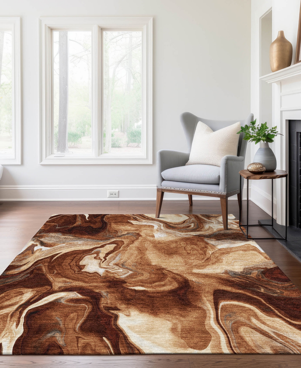 Addison Chantille Acn802 5'x7'6'' Area Rug In Paprika