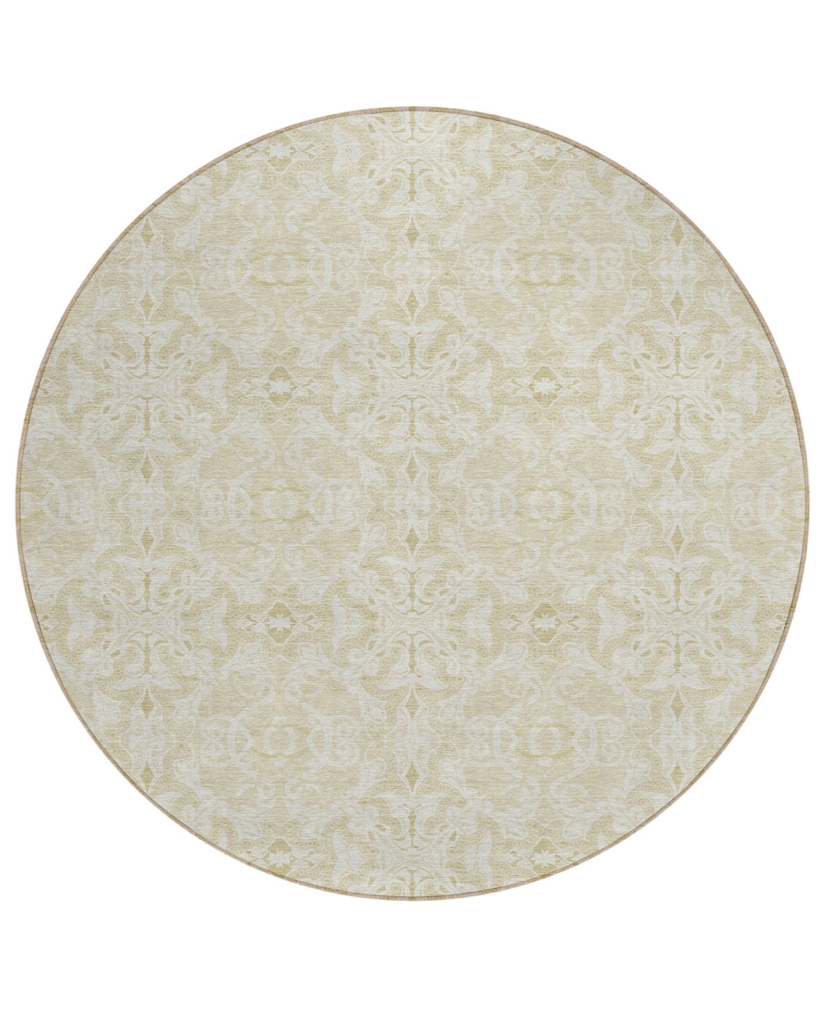 Addison Chantille Acn784 8'x8' Round Area Rug In Tan