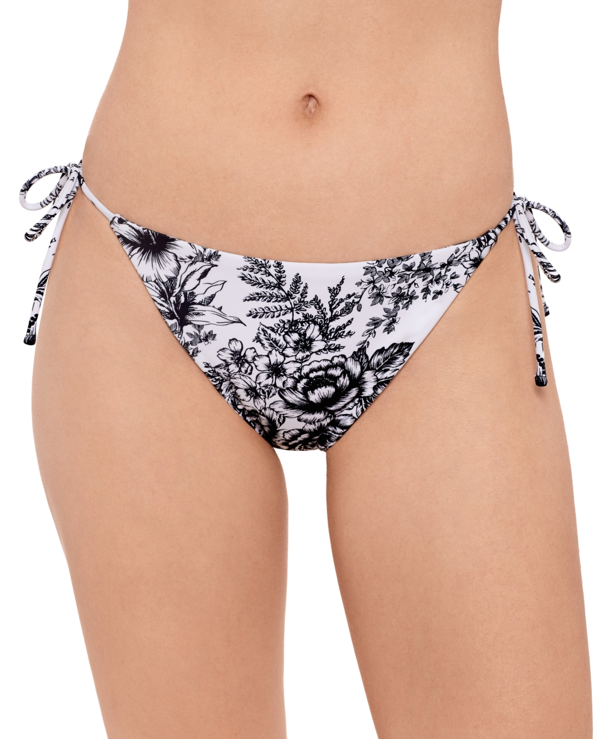 Juniors' Reversible Side-Tie Bikini Bottoms, Exclusively at Macy's - Black/White