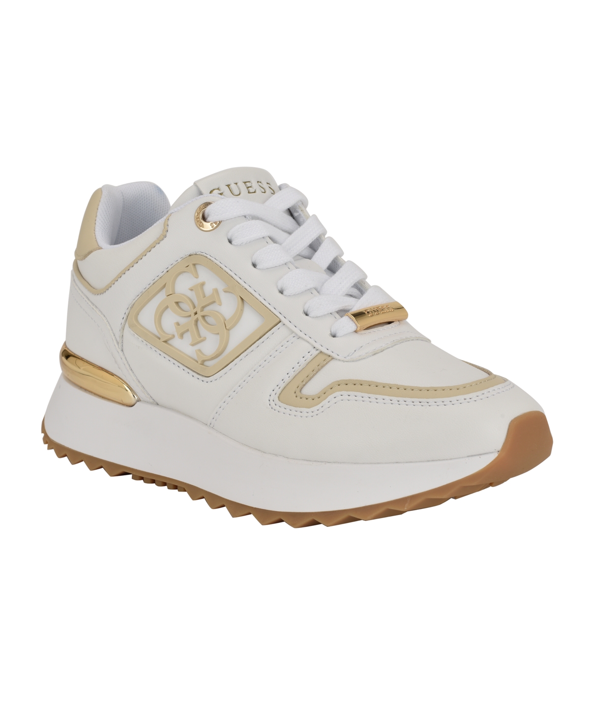Guess Women's Koyaa Quattro G Logo Retro Jogger Sneakers In White,gold Multi