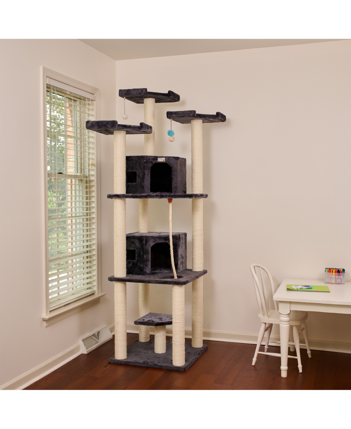 Armarkat Inches Multi-Level Big Cat Tree. Tall Multi-Cats Tower with 2 Big Cat Condos A8202