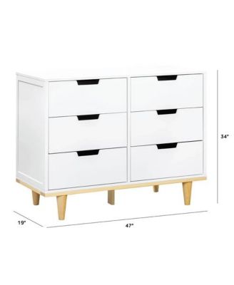 Modern Mid-Century Style 6-Drawer Double Dresser