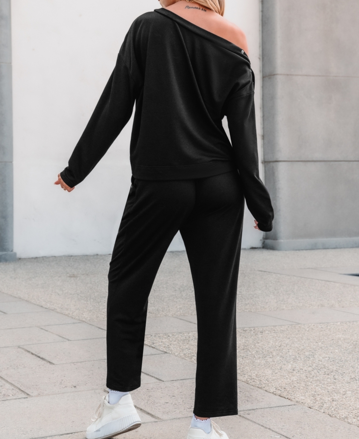 Cupshe Women's Off-Shoulder Top & Tapered Leg Pants Set