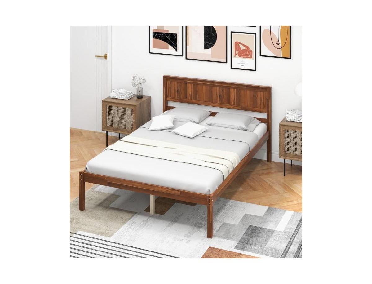 Slickblue Platform Bed Frame with Headboard - Modern, Stylish Bed Base with Built-in Support