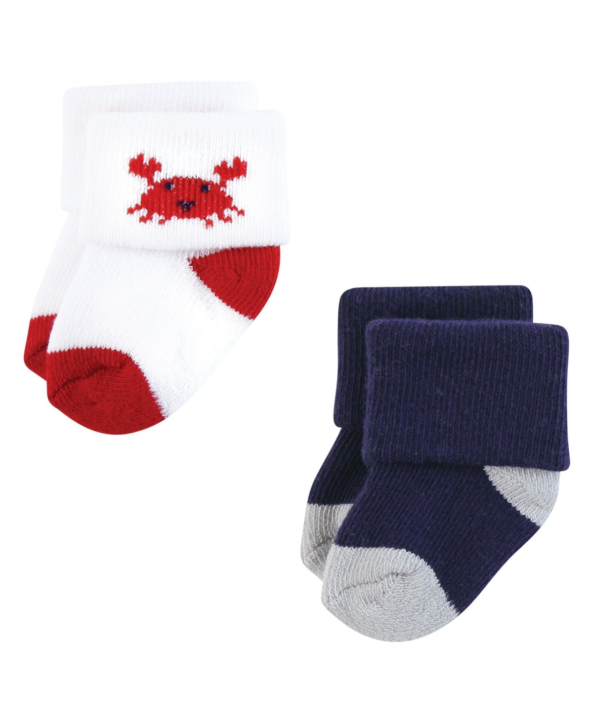 Hudson Baby Baby Boys Hudson Cotton Rich Newborn and Terry Socks, 0-6 Months - Sea characters
