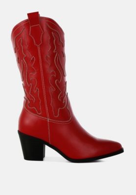 Womens Pakito Patchwork Detail Cowboy Boots