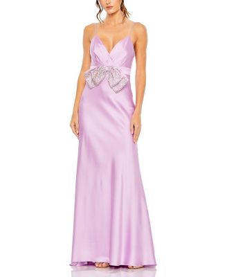 Mac Duggal ★ RHINESTONE BOW CAMI DRAPED TRUMPET GOWN Mac Duggal Women's Rhinestone Bow Cami Draped Trumpet Gown
