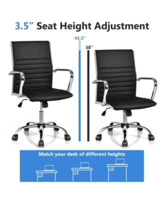 High Back Ribbed Office Chair with Armrests