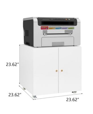 Metal Filing Storage Cabinet Mobile Printer Tables for Small Spaces with Adjustable Shelf and Wheels for Home Office