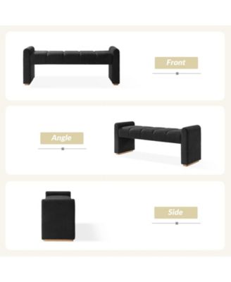 Jorge Modern Bench with Sturdy Rubber Wood Legs