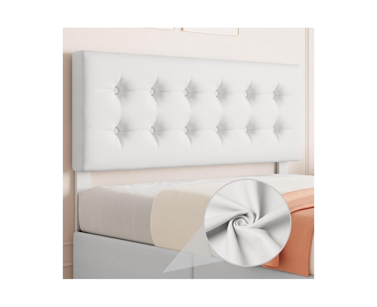 gaomon Size Bed Frame with 4 Storage Drawers and Headboard, Faux Leather Upholstered Platform Bed Frame with Wooden Slats Support, Button Tufted