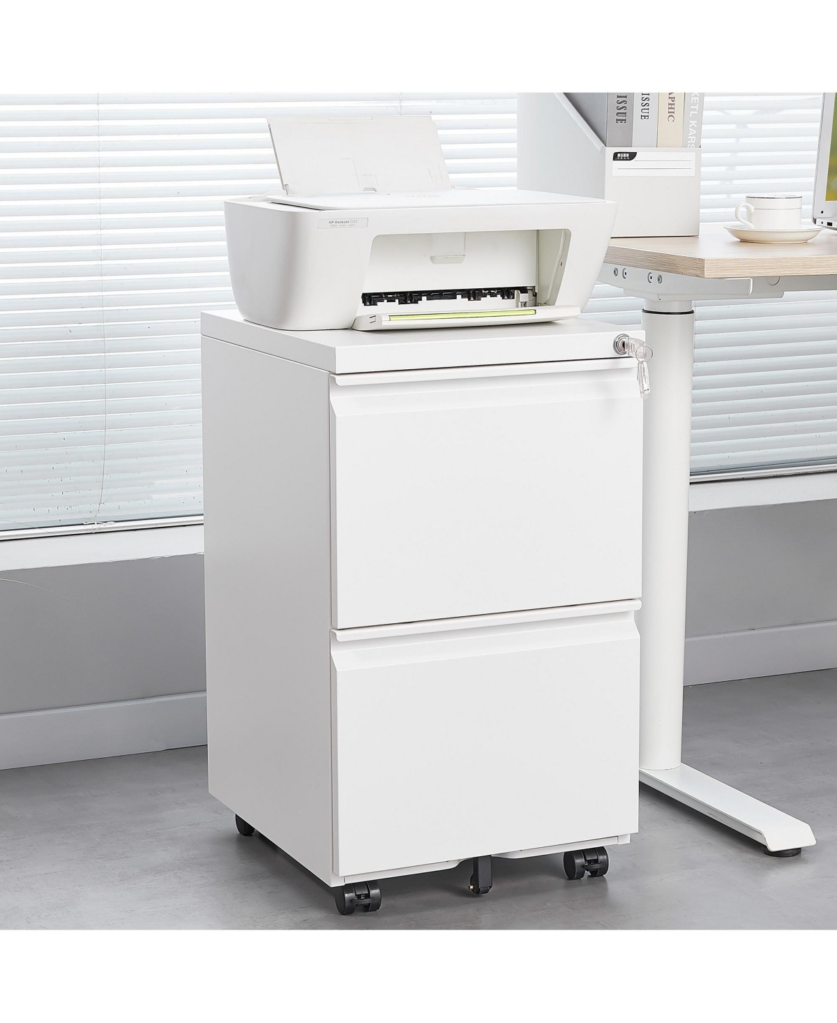 Boyel Living 2 Drawer File Cabinet with Lock Under Desk Mobile Filing Cabinet fits Letter/Legal/A4 for Home Office School