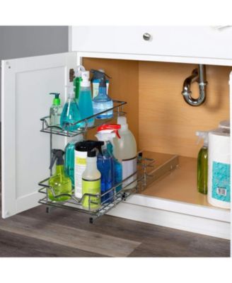 2 Tiers Under the Sink Organizer and Storage Pull Out 11 x 18 In