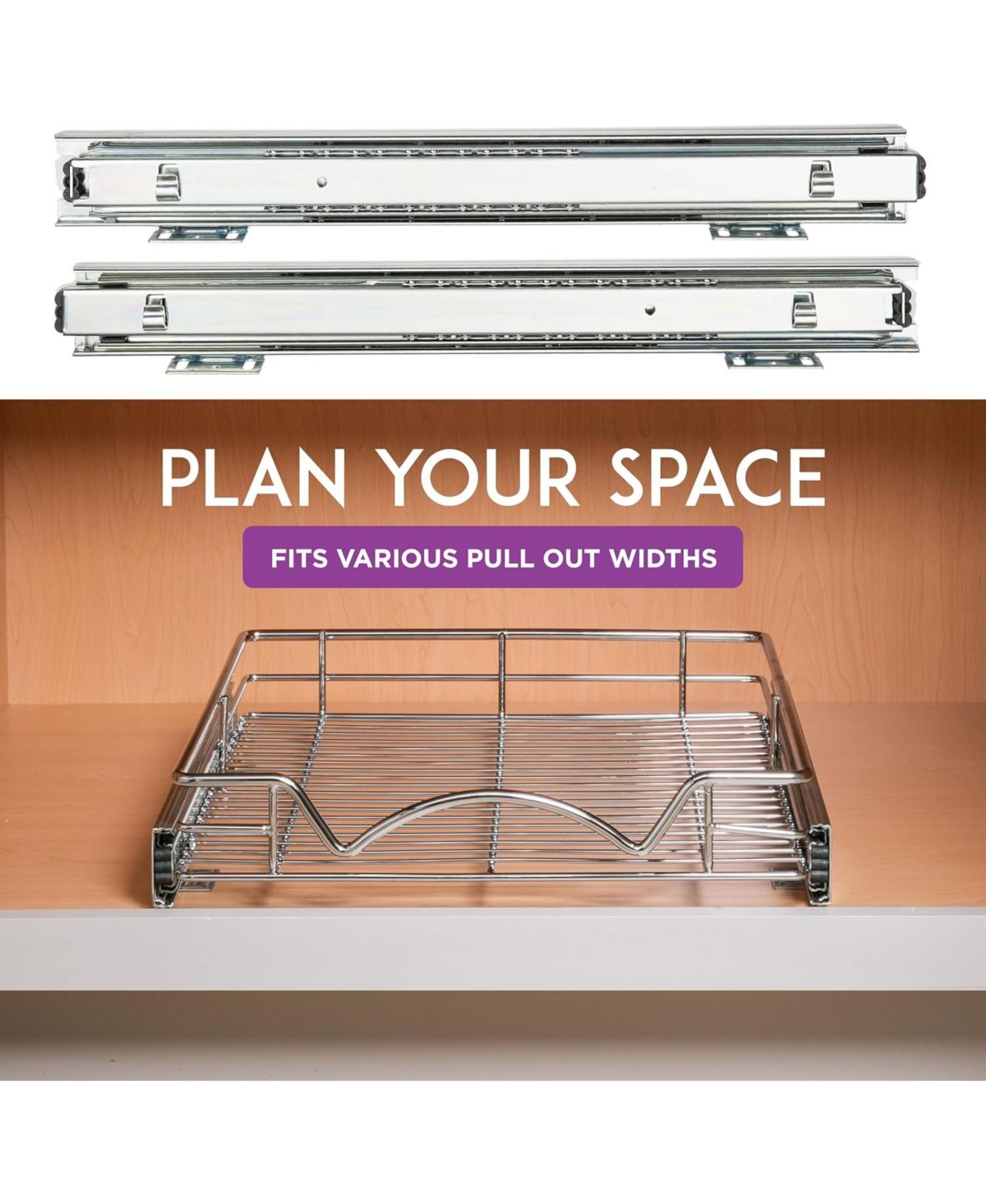 Florida Brands Sliding Rails - Pair of Heavy Duty Drawer Rails with Smooth Sliding System 17