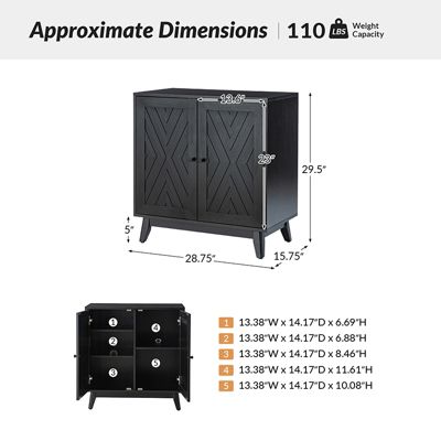 Tobias Midcentury 30"Tall 2 Door Accent Cabinet with Solid Wood Legs