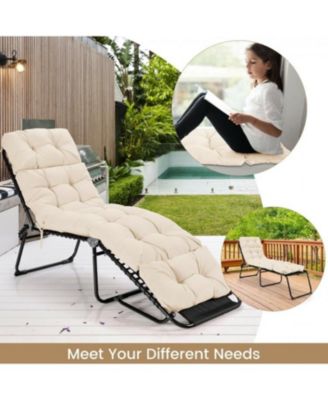 GOUUN Outdoor Lounge Chaise Cushion with String Ties for Garden Poolside