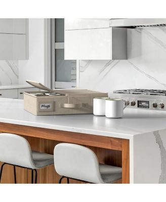 Hard Shell Coffee Mug Storage Case - Stylish & Protective Storage for 12 Mugs/Glassware, Compact Design