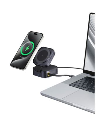 Magnetic Charging Station Qi2 67W  2-in-1 Faster Charger Stand  Wireless with Retractable Cable for iPhone 17/16/15