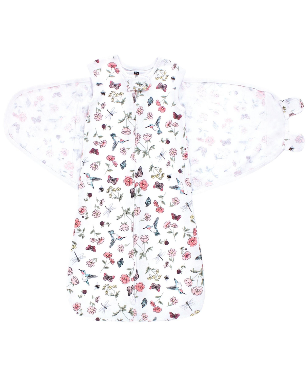 Hudson Baby Baby Girls Hudson Convertible Swaddle Sleep Sack, 3-9 Months - Hummingbird garden