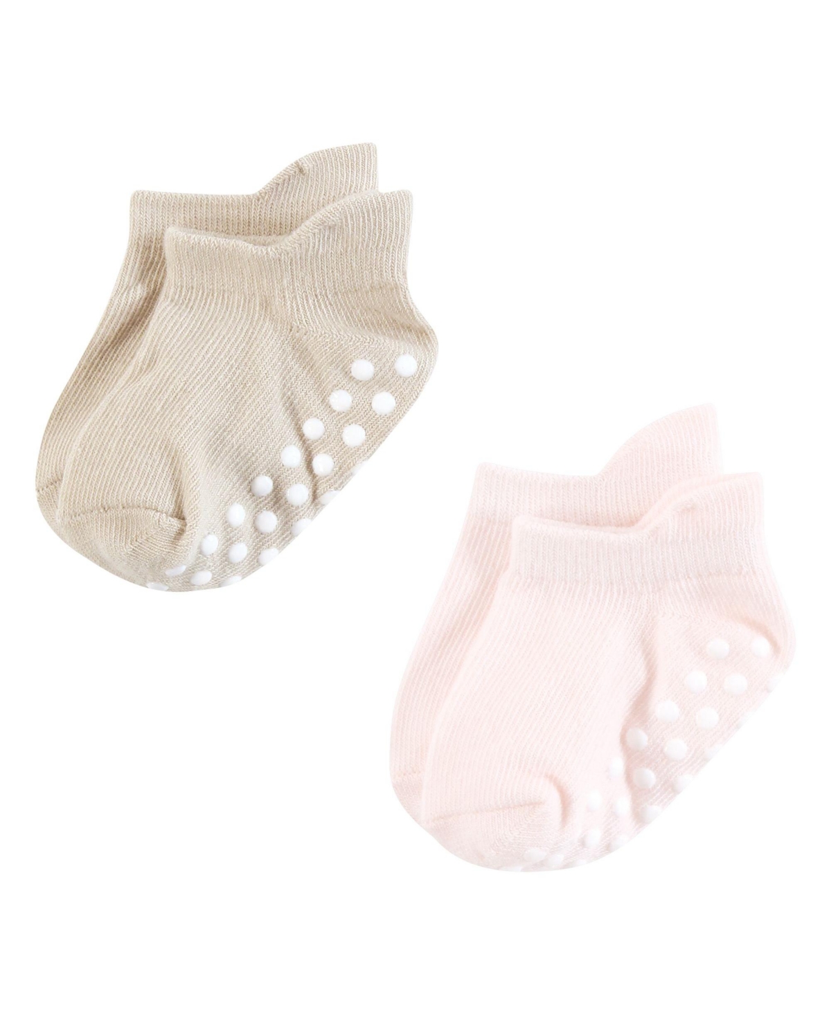 Hudson Baby Baby Girls Hudson Non-Skid No-Show Socks, Months - Mauve neutral