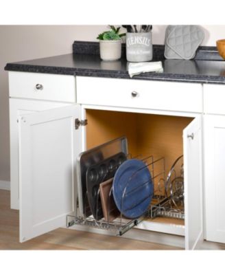 bakeware Pull Out Organizer for Cookie Sheet, Cutting Board, Bakeware, and Tray 12.5 x 21 In