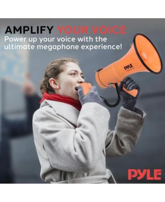 50-Watt Portable Megaphone with Siren, MP3 Input, Automatic Siren, Shoulder Strap, Lightweight