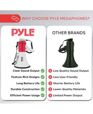 50-Watt Portable Megaphone with Siren, MP3 Input, Automatic Siren, Shoulder Strap, Lightweight