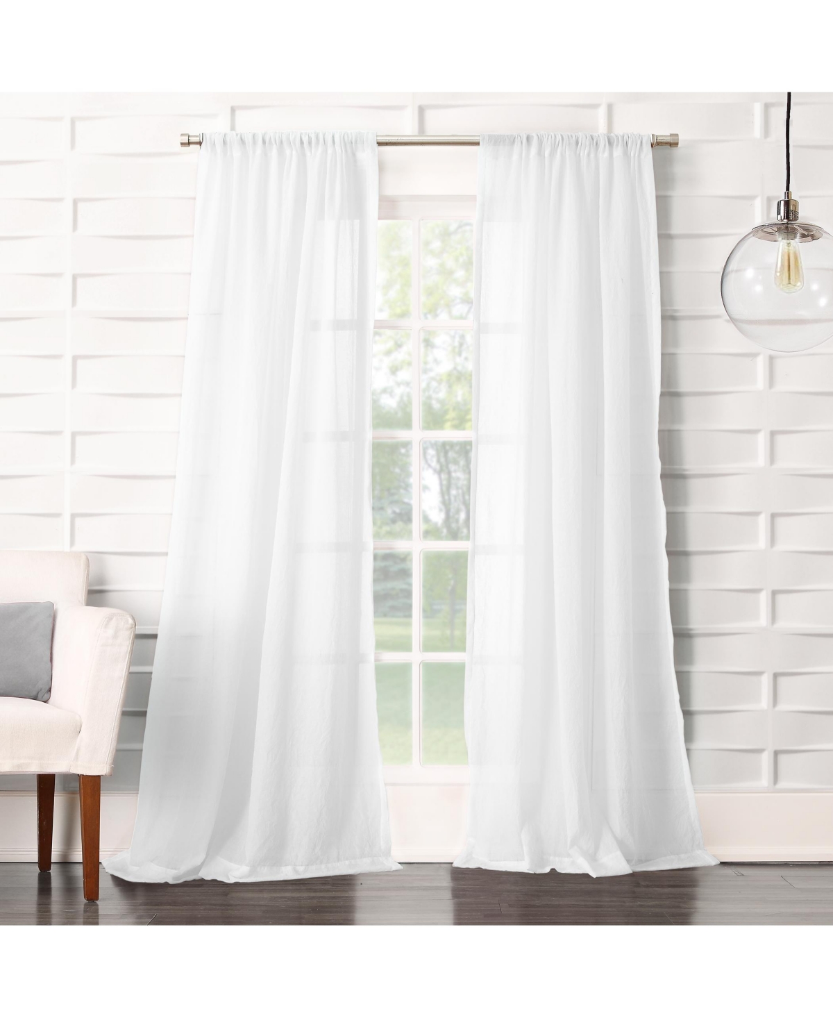 No. 918 Silvia Crushed Texture Semi-Sheer Rod Pocket Curtain Panel