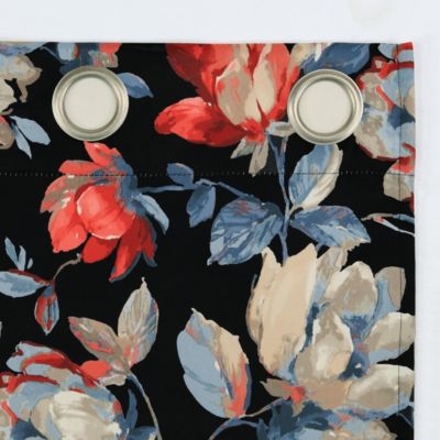 Irma Vintage Like Floral Blackout Grommet Curtain Panel