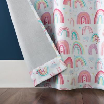 Sun Zero Rainbows Print 100% Blackout Grommet Curtain Panel