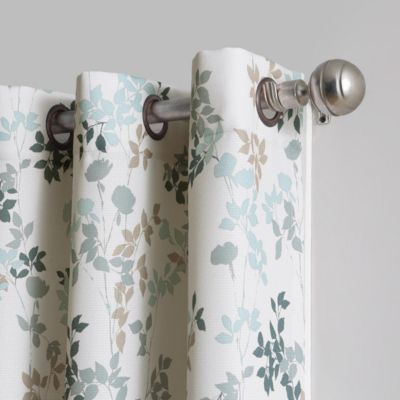 Mabel Floral Print Semi-Sheer Grommet Curtain Panel