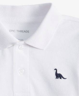 Toddler 2T-4T Boys Solid Dino Polo Shirt, Exclusively at Macy's
